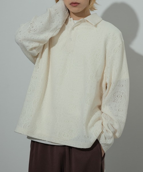 SENSE OF PLACE by URBAN RESEARCH ポロシャツ シアーペイズリー