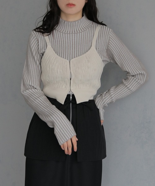 ニット セーター 「Abor」Knit Bustier/ニットビスチェ レディース &g'aime ニット セーター 「＆g'aime」ウェーブジャガード