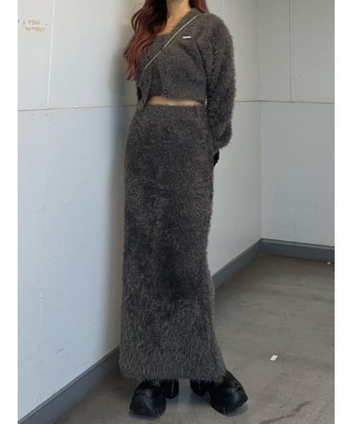 Bab SHAGGY I-LINE SKIRT 新品未使用 SLY | SHAGGY FRINGE I LINE スカート (スカート(ロング