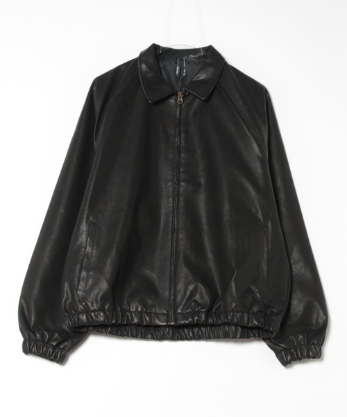 ブルゾン アウター Vintage-like synthetic leather blouson