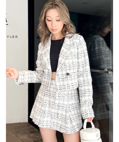 TWEEDショートジャケット GYDA ジャケット テーラードジャケット TWEEDショートジャケット