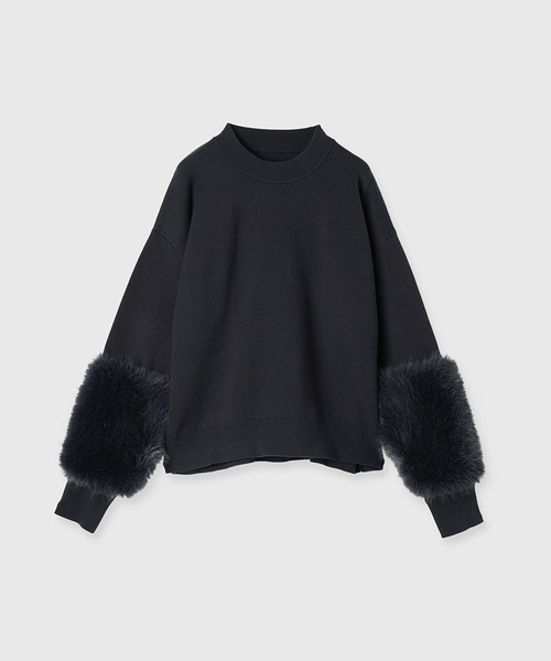 anuans 長袖ニットセーター anuans（アニュアンス） ニット セーター スリーブファーニット