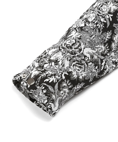 LUXSTYLE ブルゾン アウター ゴブラン織り花柄ジップブルゾン