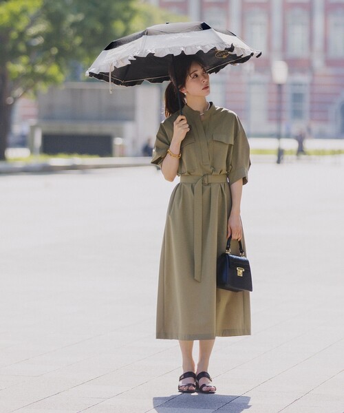 TOCCA 折りたたみ傘 「晴雨兼用・UVカット100%生地」LOGO FRILL