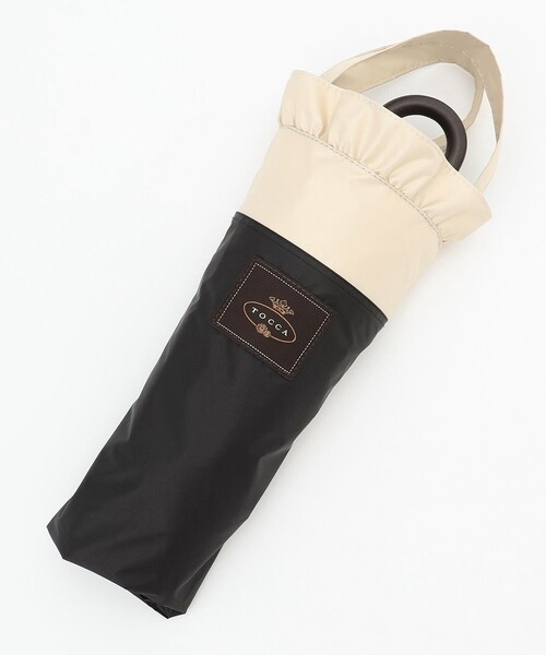 TOCCA 晴雨天兼用UVカット　折りたたみ傘 TOCCA 折りたたみ傘 「晴雨兼用・UVカット100%生地」LOGO FRILL