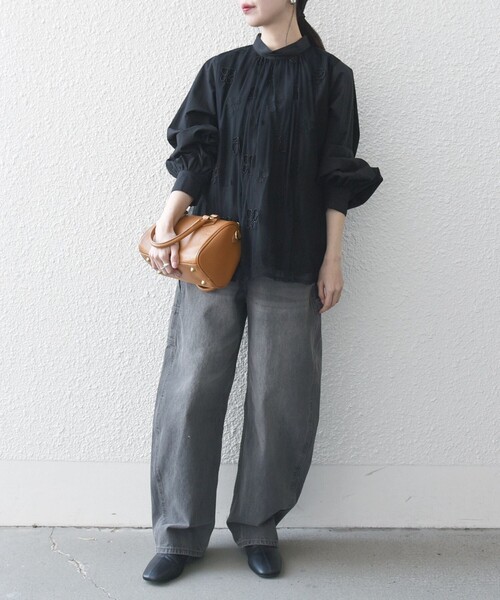 bon_meur ブラウス シャツ bon_meur:「手洗い可能」フラワー