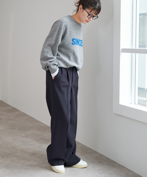Spick＆Span スラックス パンツ 「追加」ダブルクロスツータックパンツ