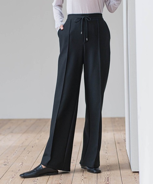 ラエフ（la．f．．．）/パッチポケットワイドパンツ≪洗濯機で洗える≫ la.f（ラ・エフ） スラックス パンツ 「WEB限定」裏起毛ワイド