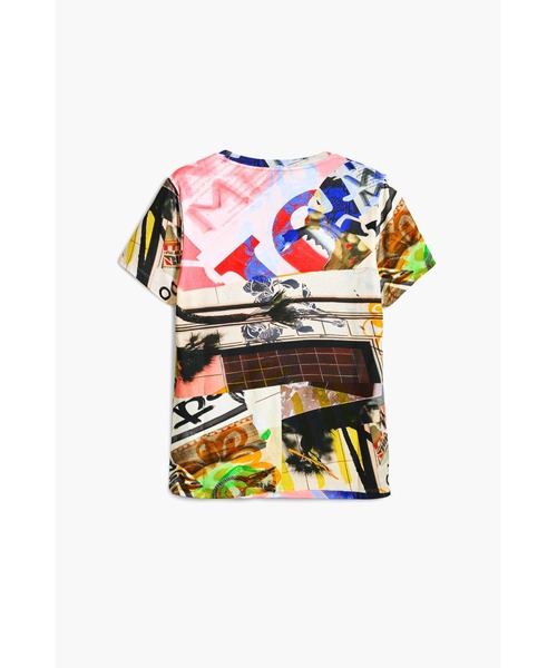 tシャツ コラージュプリントTシャツ レディース