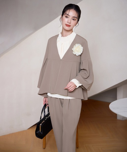 未使用級 オリヒカ REDA レディース セットアップ スーツ クロップドパンツ DRESS+（ドレスプラス） セットアップ セットアップ 2点セット