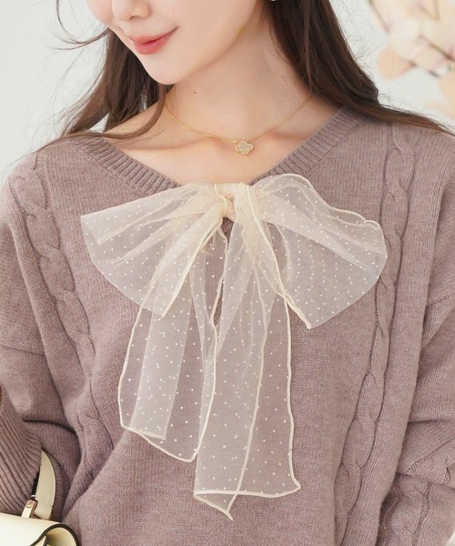 le reve vaniller ニット セーター チュールリボン 2WAY ニット
