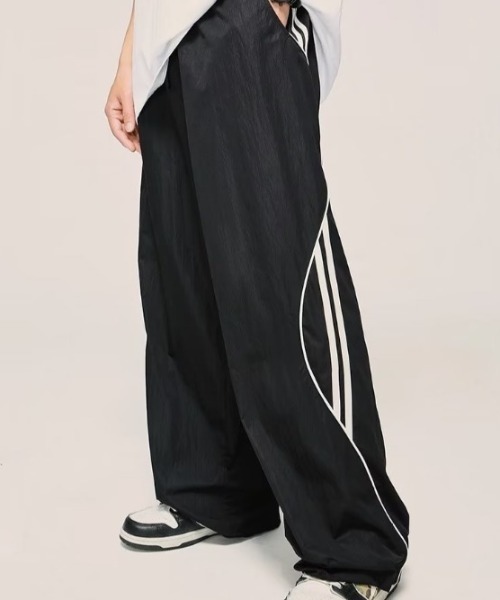 黒 ペイントスプラッター コットンワイドパンツ 黒 ペイントスプラッター コットンワイドパンツ