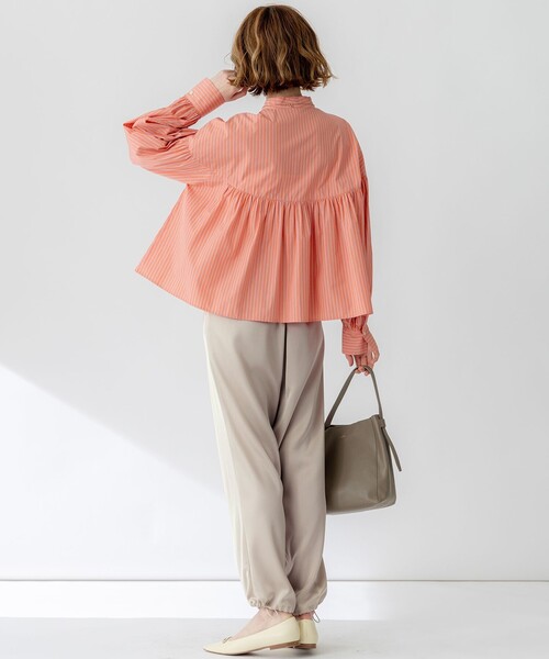 23区（ニジュウサンク） ブラウス シャツ 「洗える」CANCLINI ギャザー