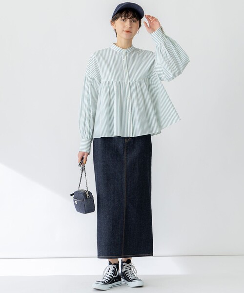 23区（ニジュウサンク） ブラウス シャツ 「洗える」CANCLINI ギャザー