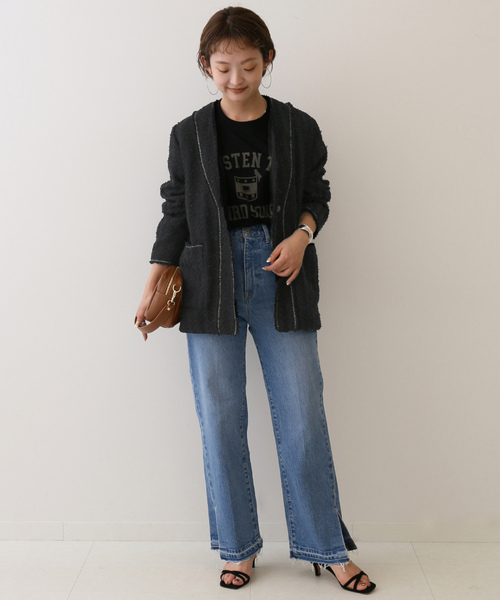 SLOBE IENA（スローブイエナ） ツイードジャケット FREE ネイビー