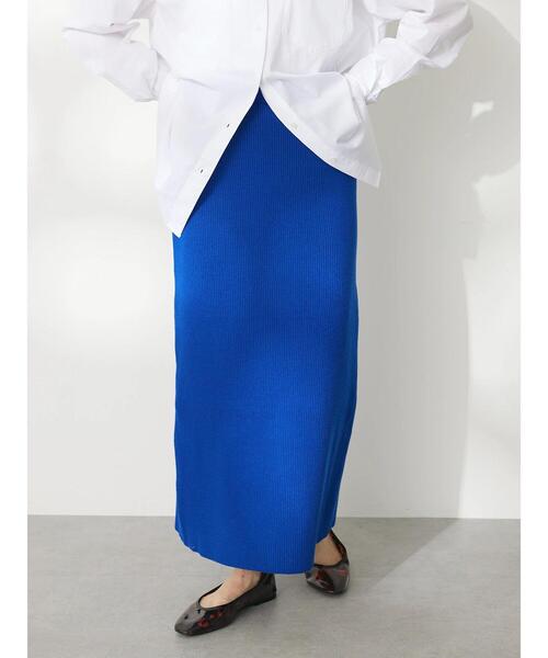 「CRAFT STANDARD BOUTIQUE」 ニットスカート M ブルー レディース_画像4