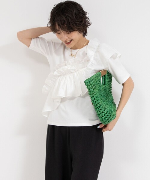 Nolley's☆RieMiller☆フリル付き3wayストレッチリブカットソー NOLLEY'S｜フリル付き3WAYストレッチリブカットソー | Rakuten