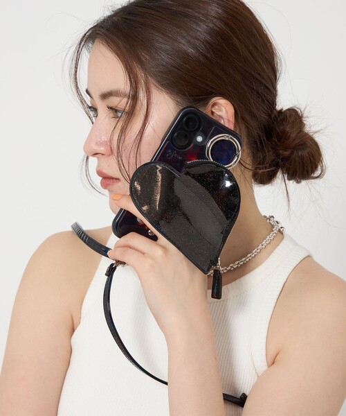 ★美品★ajew iPhone16 / black 【PVC heart】 iPhone16proMax / black 【PVC heart】 (発送はご注文から3営業