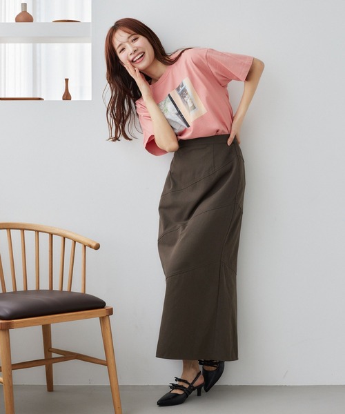 mysty woman スカート 斜め切り替えマーメイドスカート 491364