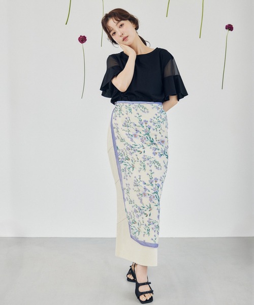 mysty woman スカート 斜め切り替えマーメイドスカート 491364