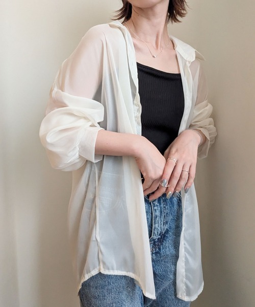 styiro（スタイロ） ブラウス シャツ 「10色展開」光沢感シアー