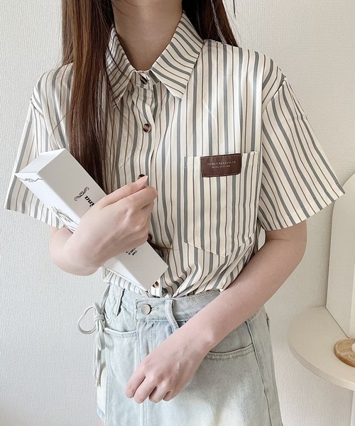 Nana ブラウス シャツ オーバーサイズストライプシャツ レディース