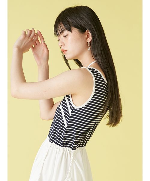 LILY BROWN クロスたデザインドッキングワンピース クロスデザインドッキングワンピース(マキシ・ロングワンピース
