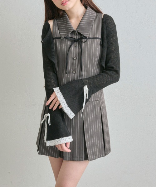 OLIVE des カーディガン 「インフルエンサー企画」袖リボン