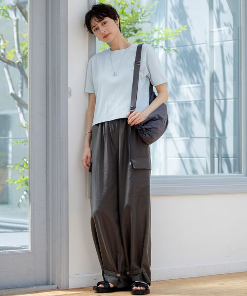 23区 tシャツ 「速乾性/汗じみ防止」半袖 クロップド IT Tシャツ