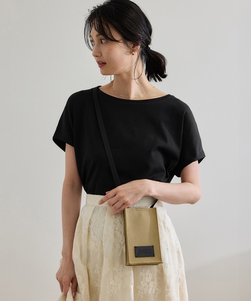 tシャツ 「洗える」スーピマコットン アームレットＴシャツ レディース