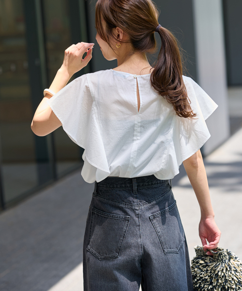 JOURNAL STANDARD relume - 新品未使用 ジャーナルスタンダード コットンボイルラッフルブラウス JOURNAL STANDARD relume ブラウス シャツ 「追加」コットン