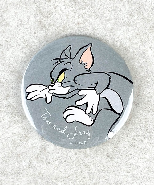 コンパクトミラー TOM and JERRY×Flapperトムジェリフレンズ缶バッチ