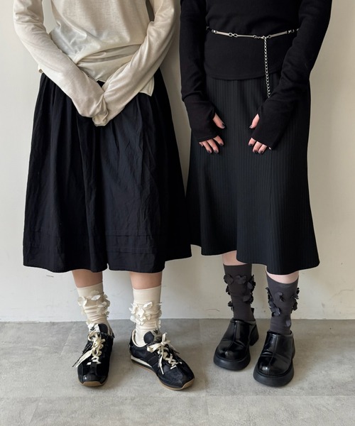 POMUM＆ARTS 靴下 flower motif socks/フラワーモチーフソックス