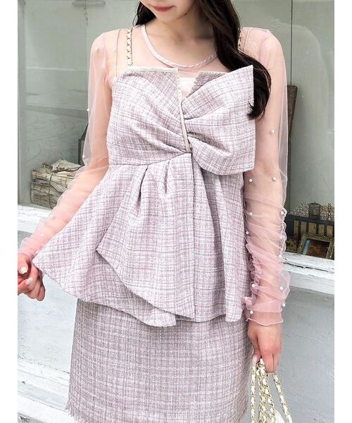 dazzlin tシャツ モチーフチュールシアートップス レディース