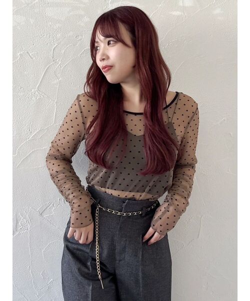 tシャツ モチーフチュールシアートップス レディース dazzlin tシャツ モチーフチュールシアートップス レディース