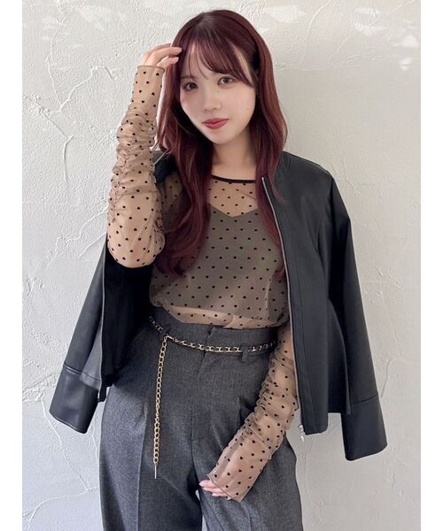 Nとなっています。 dazzlin tシャツ モチーフチュールシアートップス レディース