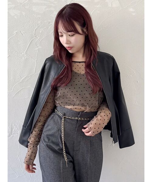 dazzlin tシャツ モチーフチュールシアートップス レディース