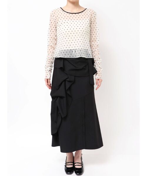 dazzlin tシャツ モチーフチュールシアートップス レディース