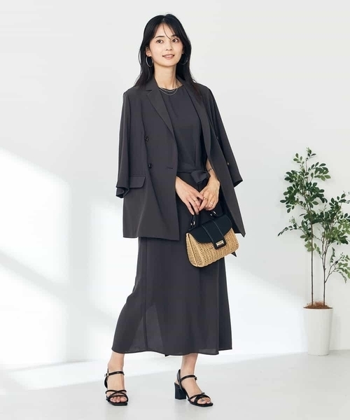 ワンピース 「接触冷感/洗える/イージーケア」バックヨークノースリーブワンピースの画像
