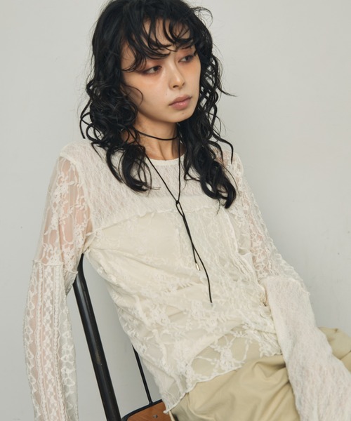 Trish（トリッシュ） tシャツ レースパッチワークプルオーバー
