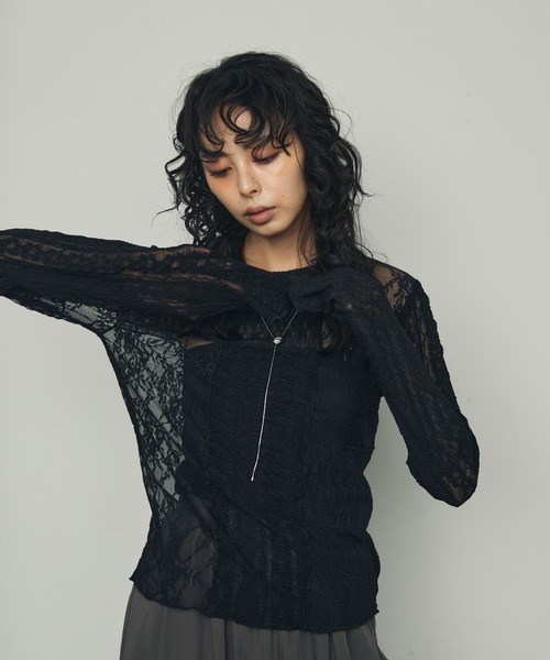 Trish（トリッシュ） tシャツ レースパッチワークプルオーバー