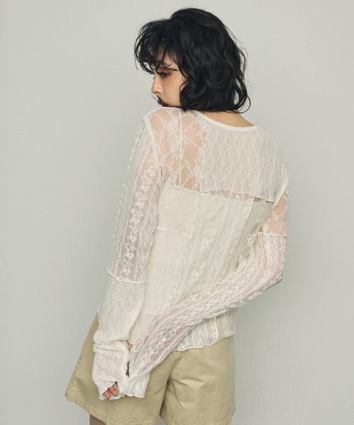 Trish(トリッシュ) tシャツ レースパッチワークプルオーバー Trish(トリッシュ) tシャツ レースパッチワークプルオーバー