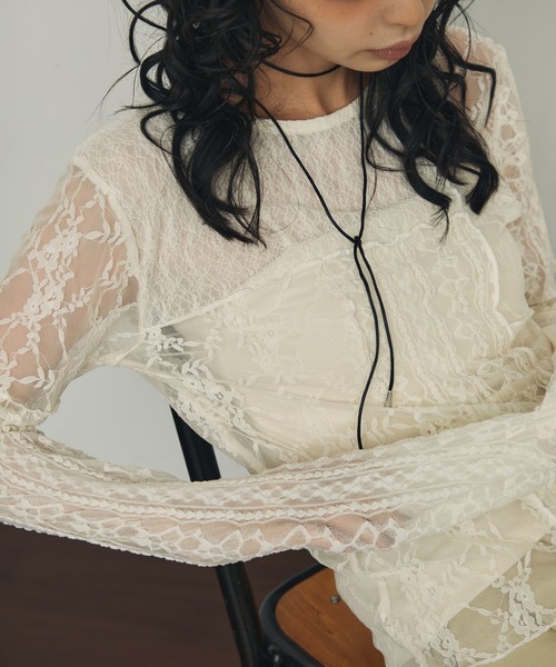 Trish（トリッシュ） tシャツ レースパッチワークプルオーバー