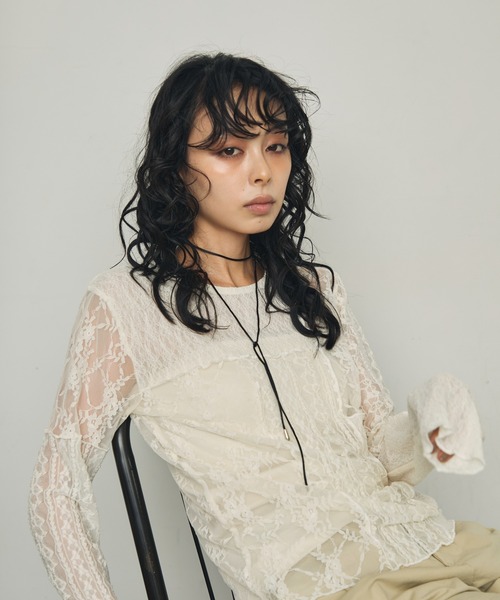 Trish（トリッシュ） tシャツ レースパッチワークプルオーバー