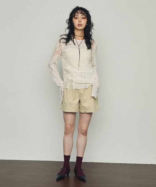 Trish（トリッシュ） tシャツ レースパッチワークプルオーバー