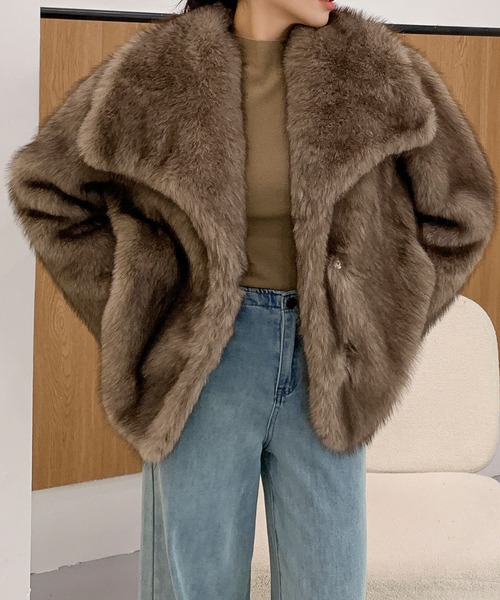 Flolia（フロリア） コート アウター ビッグカラー オーバーサイズ