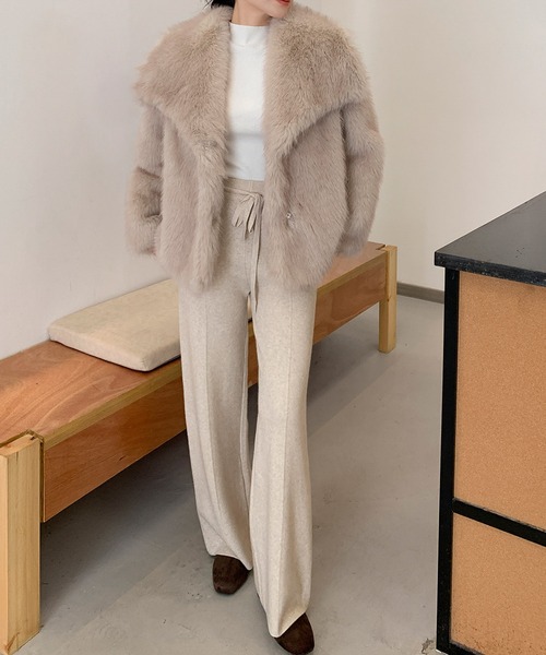 Flolia（フロリア） コート アウター ビッグカラー オーバーサイズ