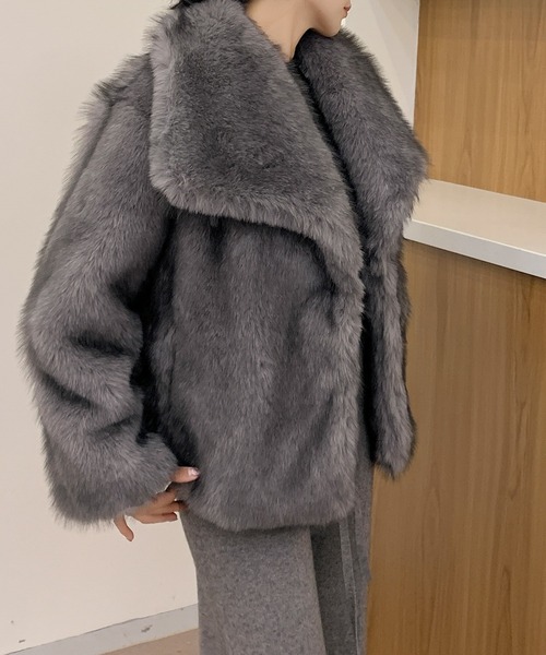 Flolia（フロリア） コート アウター ビッグカラー オーバーサイズ