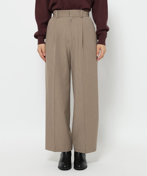 スラックス パンツ ベルトツキセンタープレスパンツ　602793 レディース | mysty woman | 11