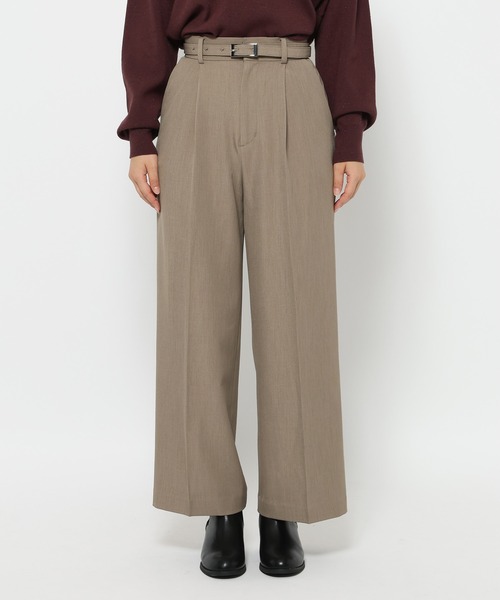スラックス パンツ ベルトツキセンタープレスパンツ　602793 レディース | mysty woman | 12